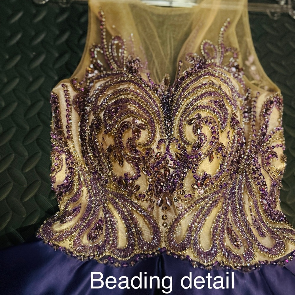 Elegant Purple Beaded Dress